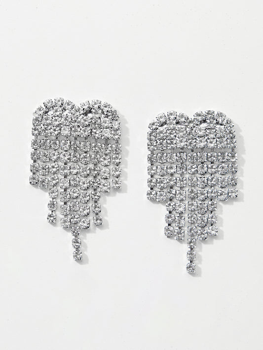 Embellished Fringed Drop Earrings 120509