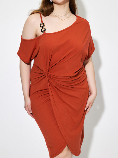 Plus Size Asymmetric Bodycon Dress 1261542