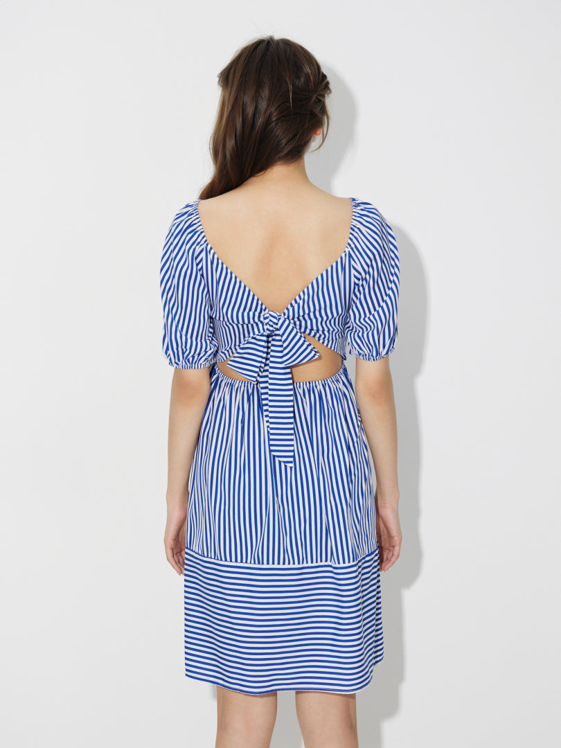 Striped Smocked A-Line Dress 120786