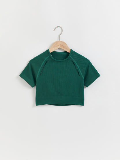 Cut Out Back Sports Cropped T-shirt 110159