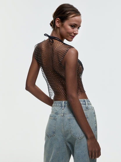 Sheer Rhinestone Top 109702