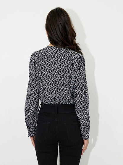 Printed Wrap Bodysuit 121049