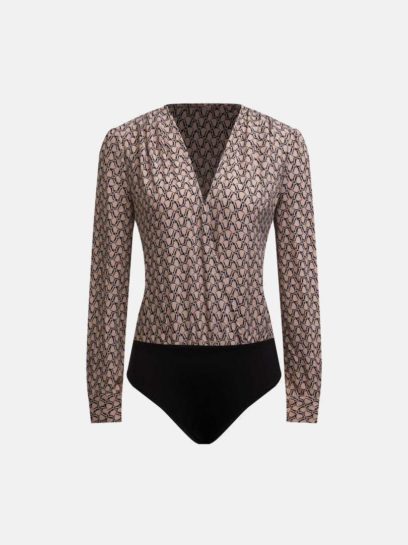 Printed Wrap Bodysuit 121049