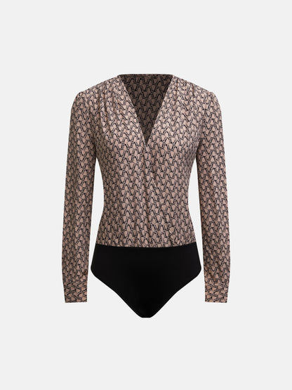 Printed Wrap Bodysuit 121049