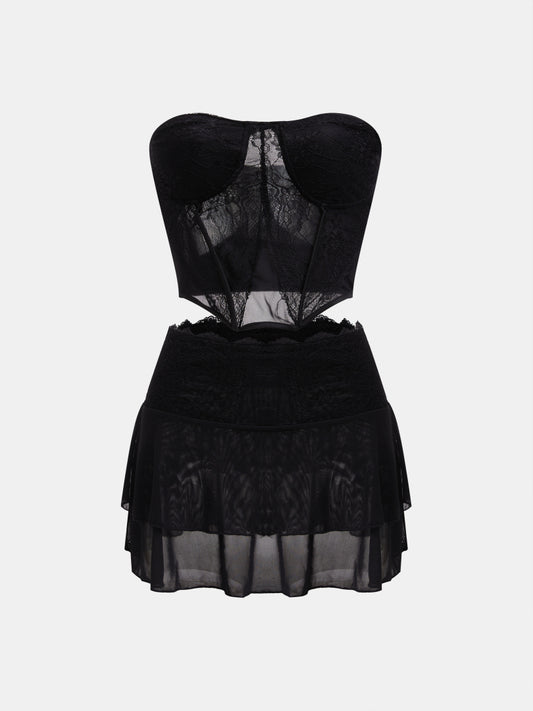 Lace-trimmed Co-ord Set 1239202