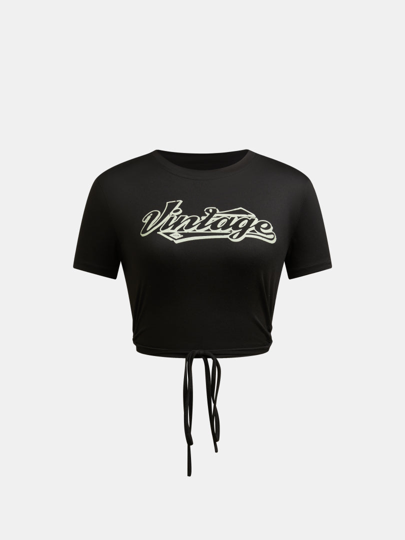 Lace Up Pullover T-Shirt 1272172
