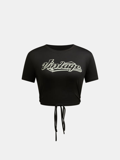 Lace Up Pullover T-Shirt 1272172