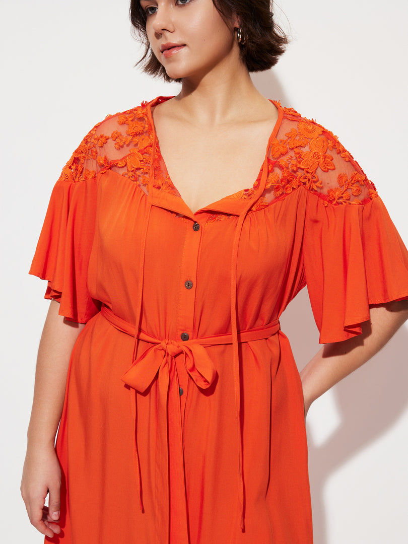 Plus Size Patchwork A-Line Dress 1279582