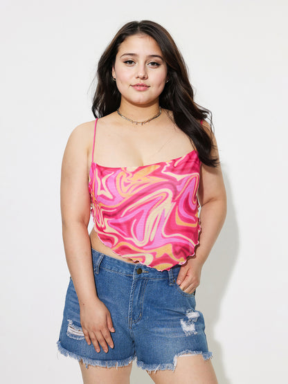 Plus Size Open Back Cami Top 1296992