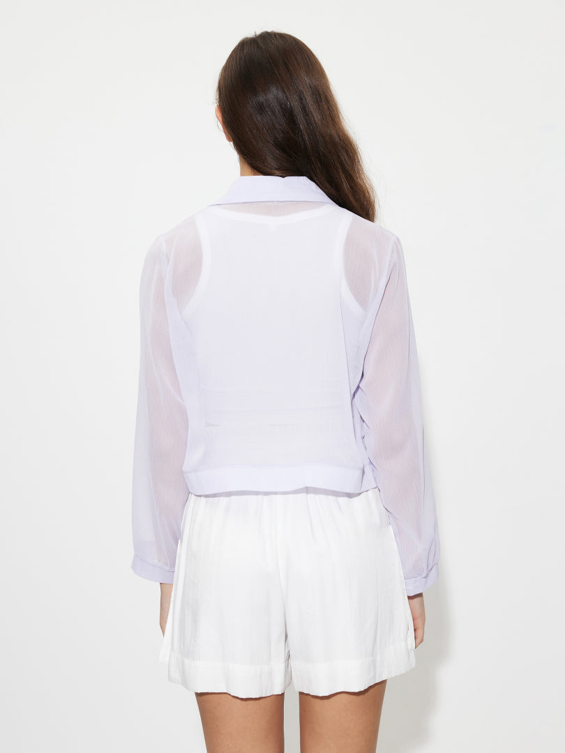 Sheer Placket Blouse 1261872