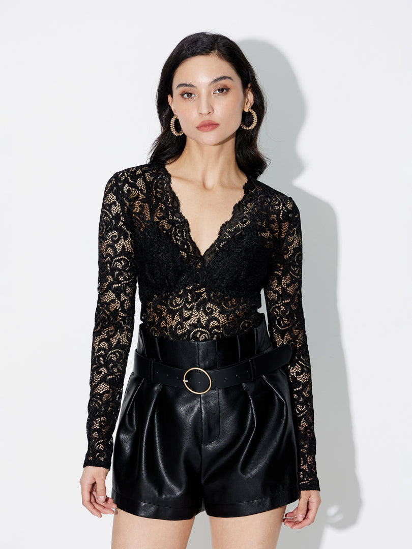 Lace Sheer Bodysuit 118752