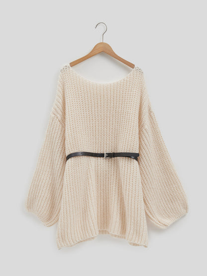 Belted Knit Pullover 116269