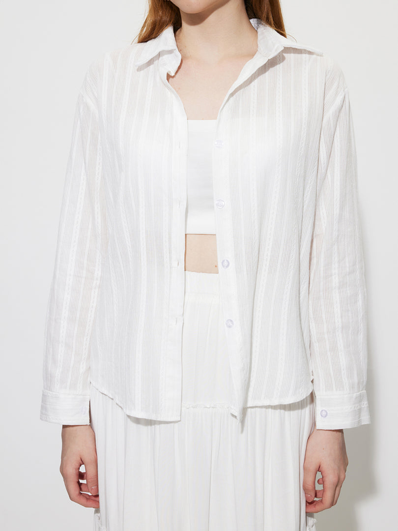 Embroidered Placket Blouse 1271612