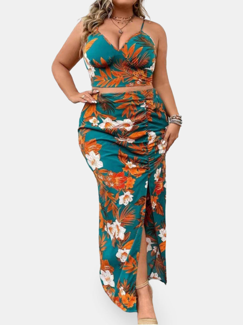Plus Size Gathered Skirt Co-ords 1272012