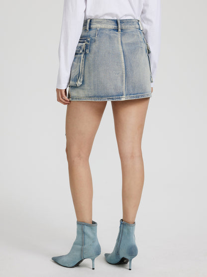 Denim Cargo Skirt 116308