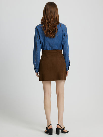 Studded Suede Skirt 111865
