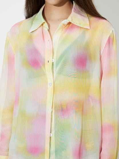 Sheer Placket Blouse 119155