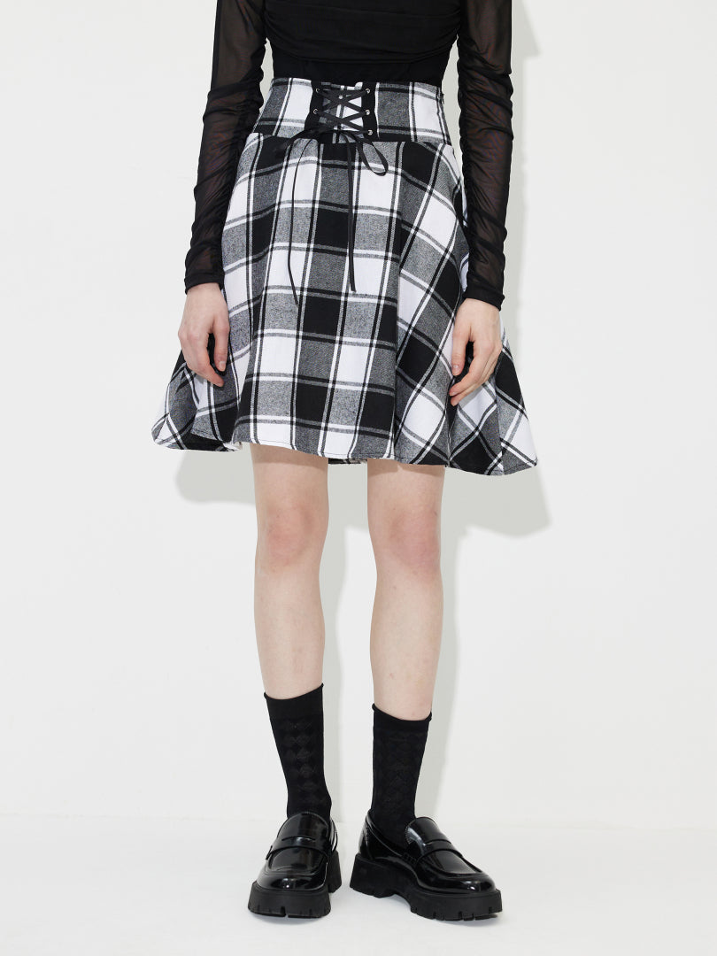 Lace Up A-Line Skirt 119514