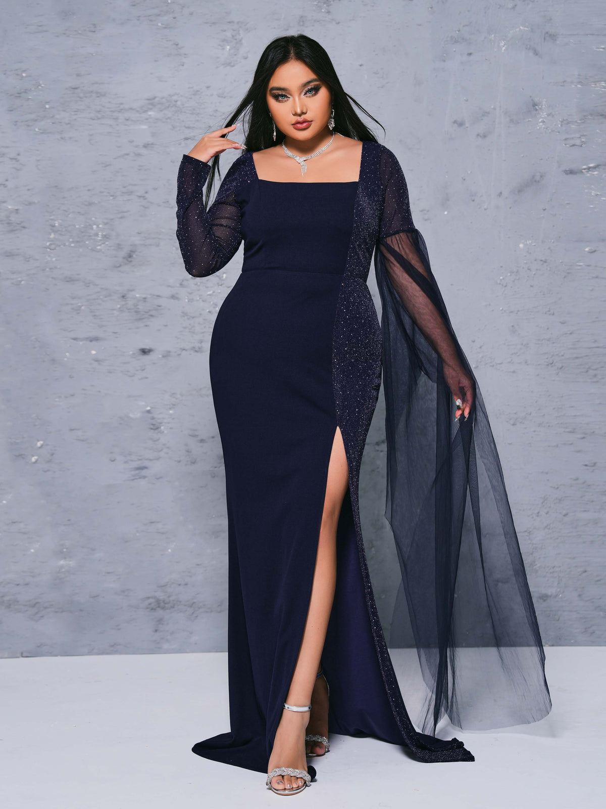 Plus Size Slit Arabian Dresses 1288292
