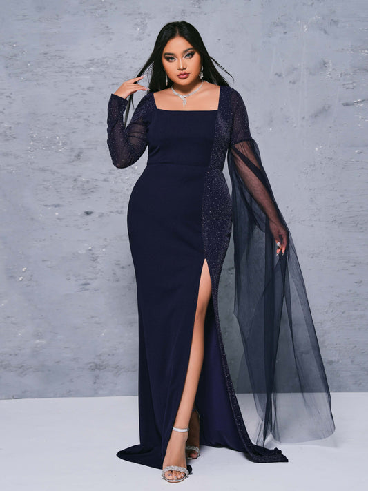 Plus Size Slit Arabian Dresses 1288292