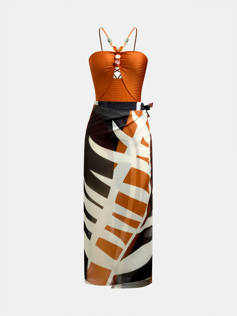 Lace Up One Piece 1289192