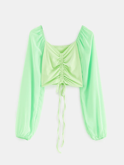 وردەکاری پەیوەندیکردن Ruched Crop Top 120583