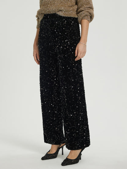 Sequinned Straight Leg Pants 115562