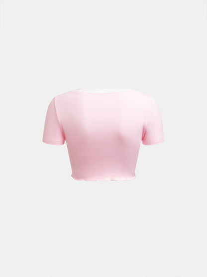 Lace-trimmed Top 1245682