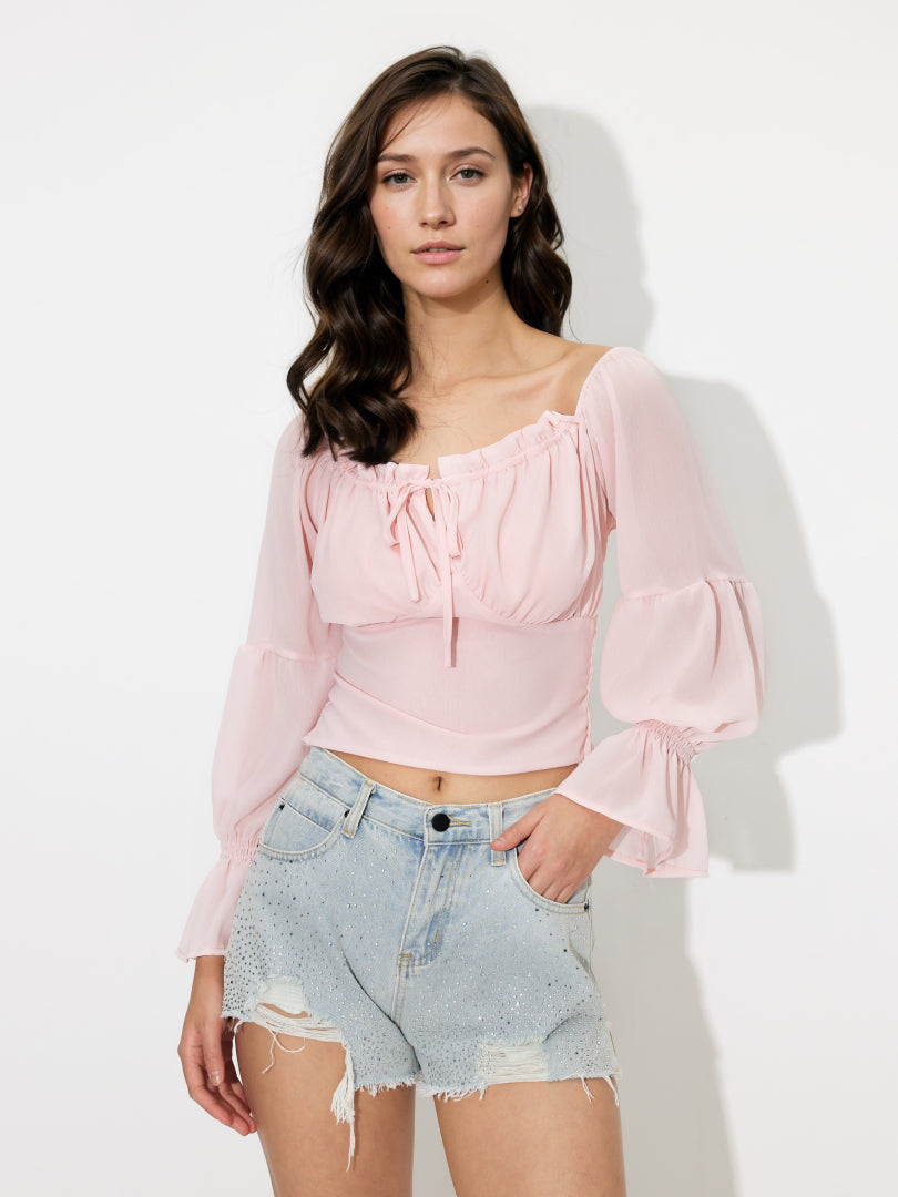 Gathered Pullover Blouse 120088