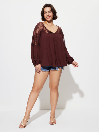 Plus Size Patchwork Plus Size Tops 1281642