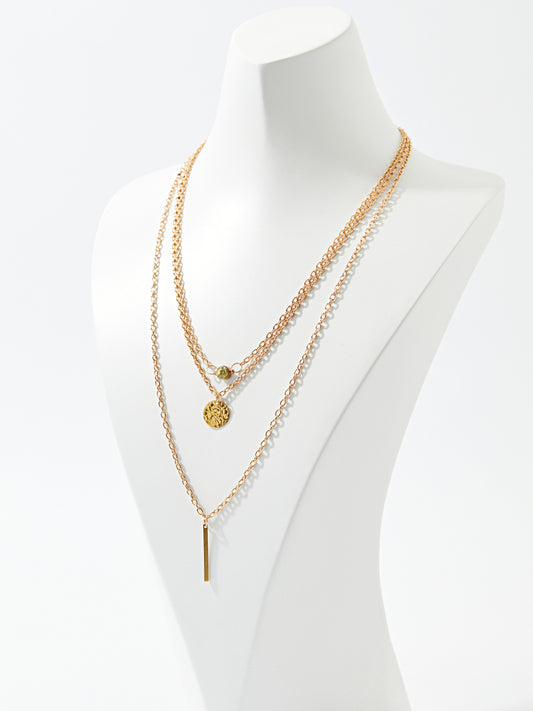 Geometric Artificial Jewellery - Multi-Layer Necklace 119562