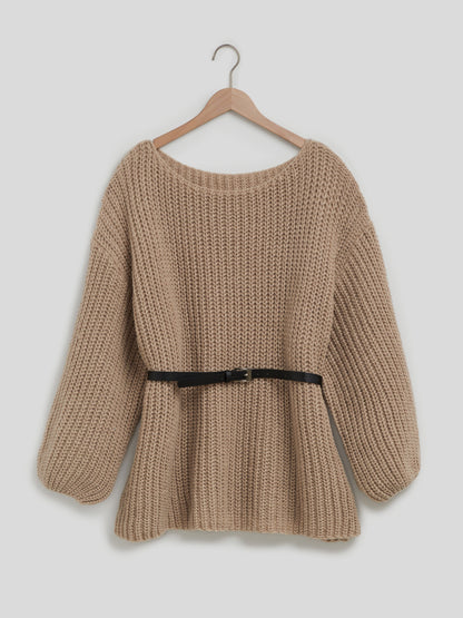 Belted Knit Pullover 116269