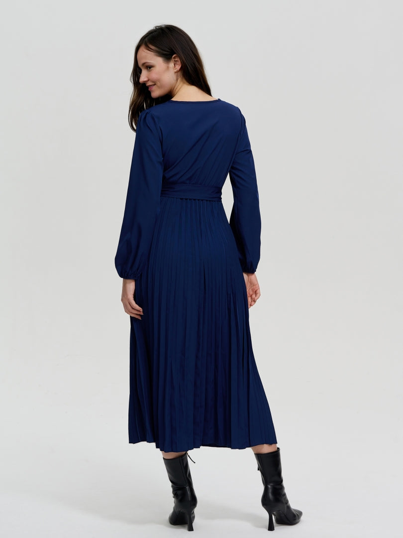 Pleated A-Line Dress 116487
