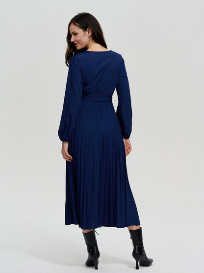 Pleated A-Line Dress 116487