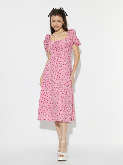 Lace Up A-Line Dress 1298122