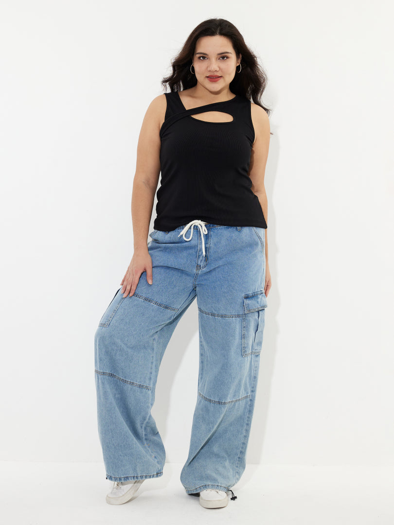 Plus Size Cut Out Tank Top 1232332