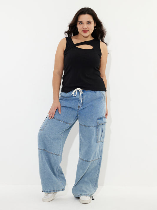 Plus Size Cut Out Tank Top 1232332
