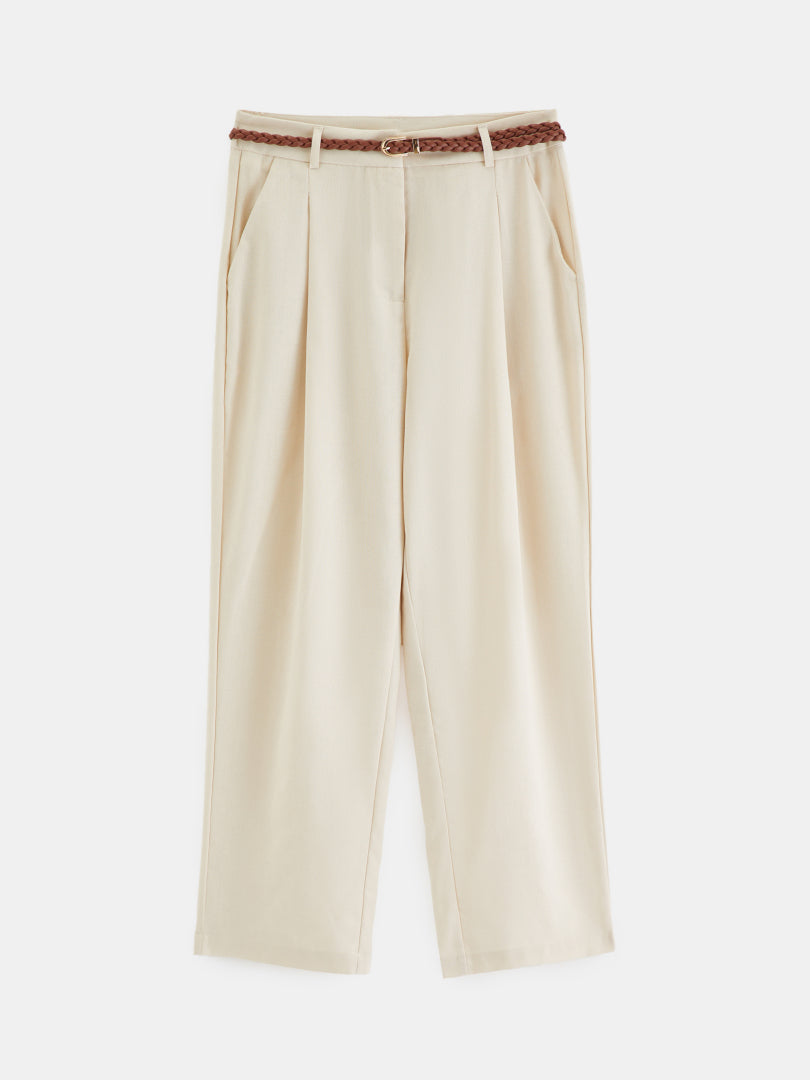 Belted Straight Leg Pants 1277862