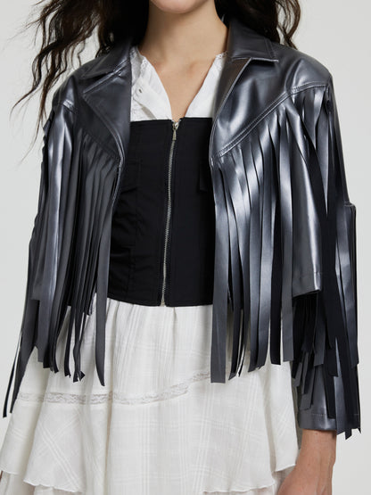 Cropped Fringed Jacket 116420