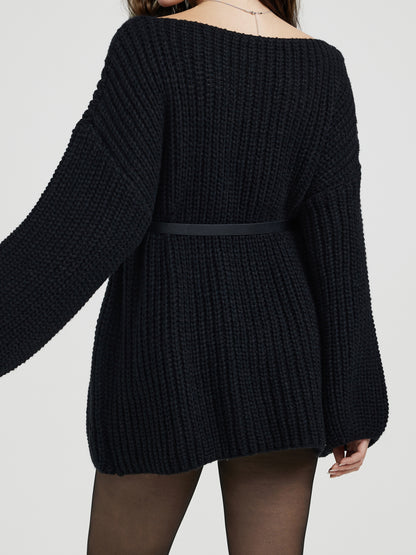 Belted Knit Pullover 116269
