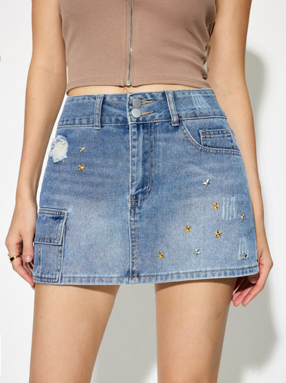 Denim A-Line Skirt 1269362