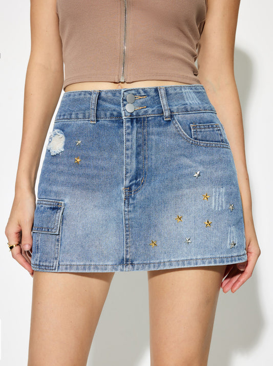 Denim A-Line Skirt 1269362