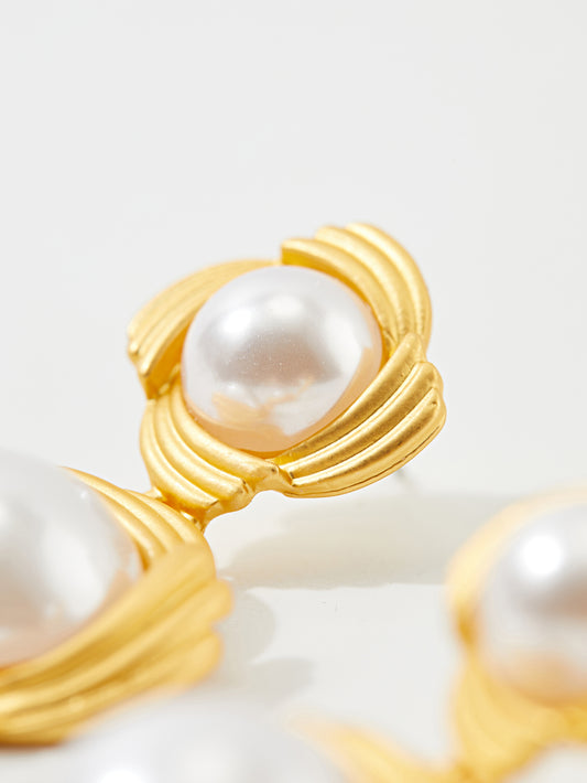 Artificial Pearl Stud Earrings 121139