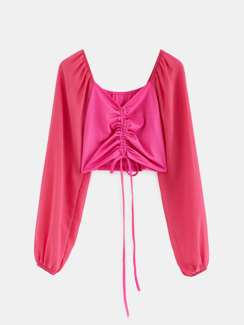وردەکاری پەیوەندیکردن Ruched Crop Top 120583