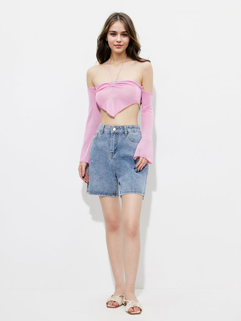 Denim Wide leg Shorts 1260192