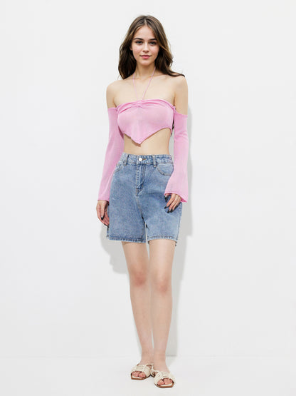 Denim Wide leg Shorts 1260192