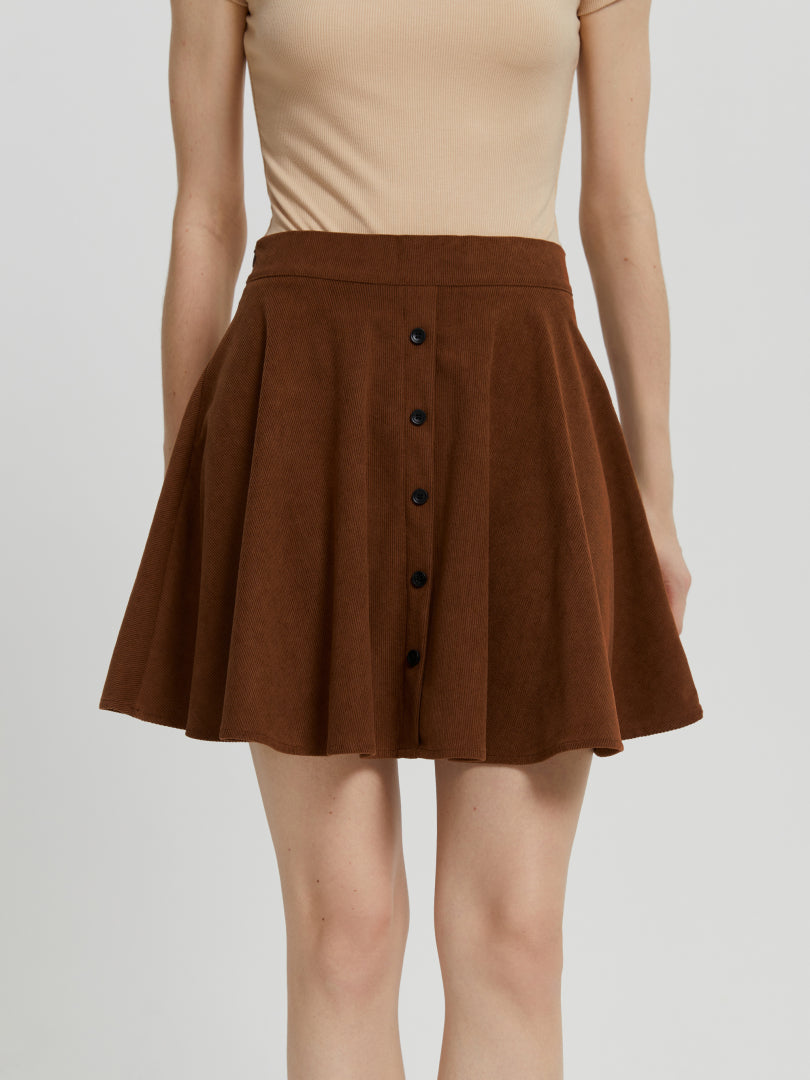 Buttoned A-Line Skirt 113098