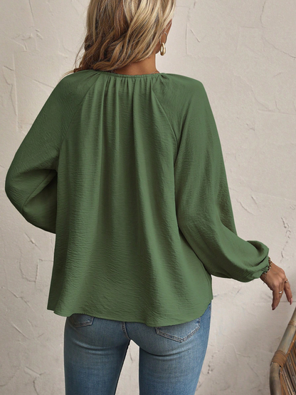 Tied Pullover Blouse 1293702