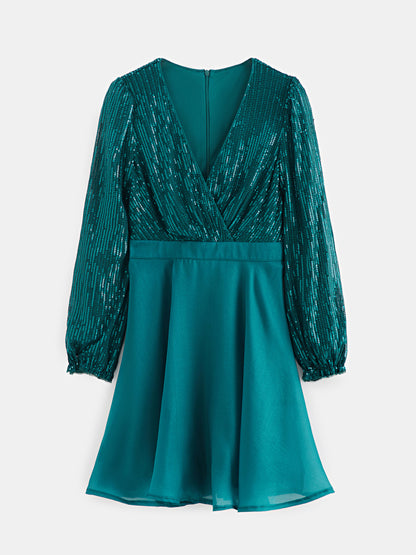 Patchwork A-Line Dress 119572