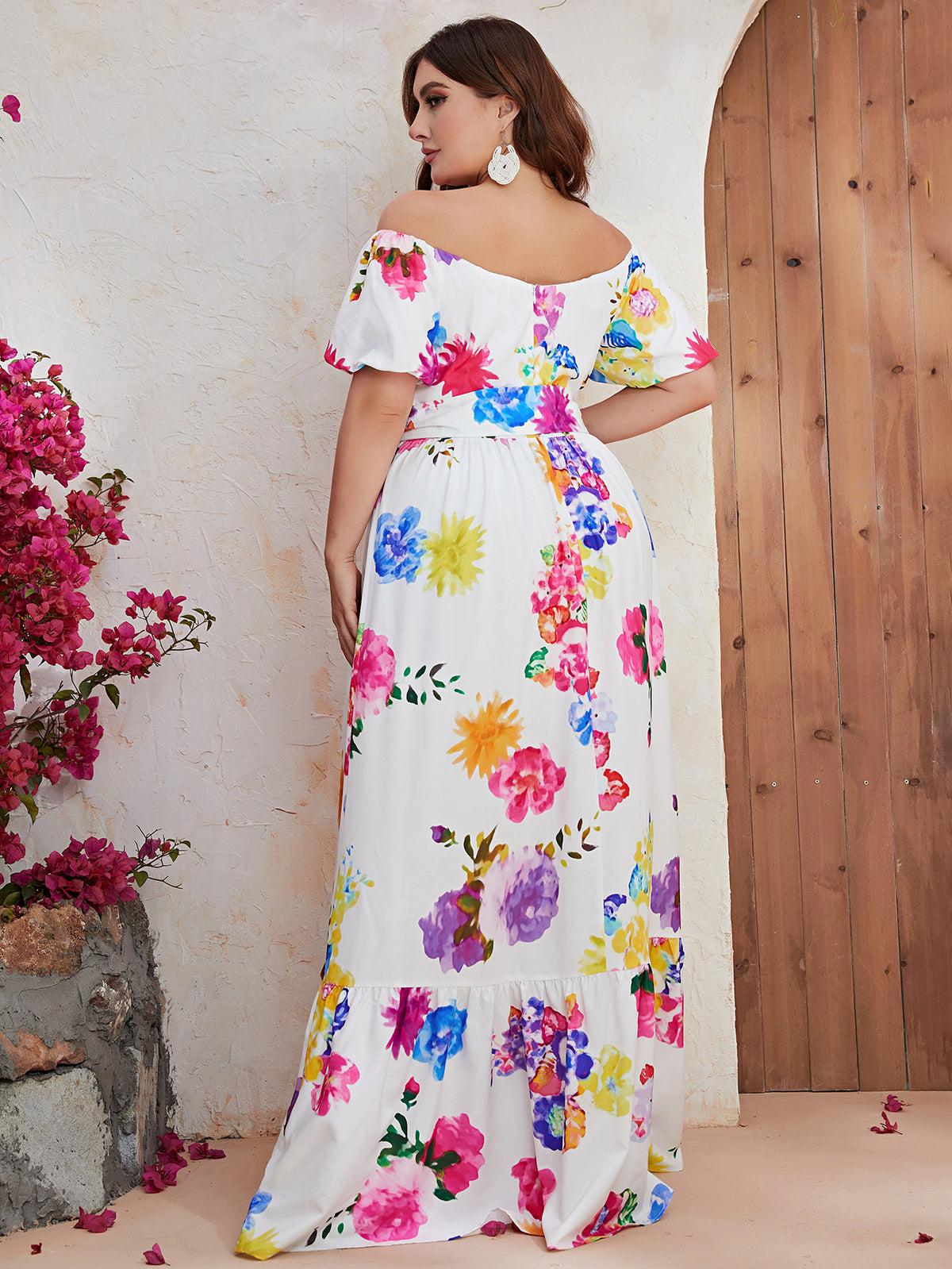 Plus Size Color Block Arabian Dresses 1287392